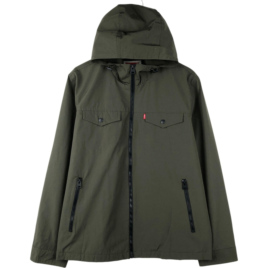 Levi's Hooded Windbreaker, Men's Size L polyester Khaki type Vintage Second Hand