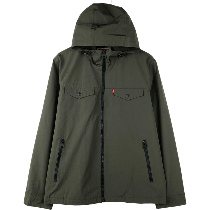 Levi's Hooded Windbreaker, Men's Size L polyester Khaki type Vintage Second Hand