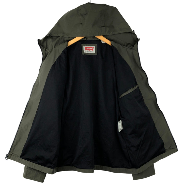 Levi's Hooded Windbreaker, Men's Size L polyester Khaki type Vintage Second Hand
