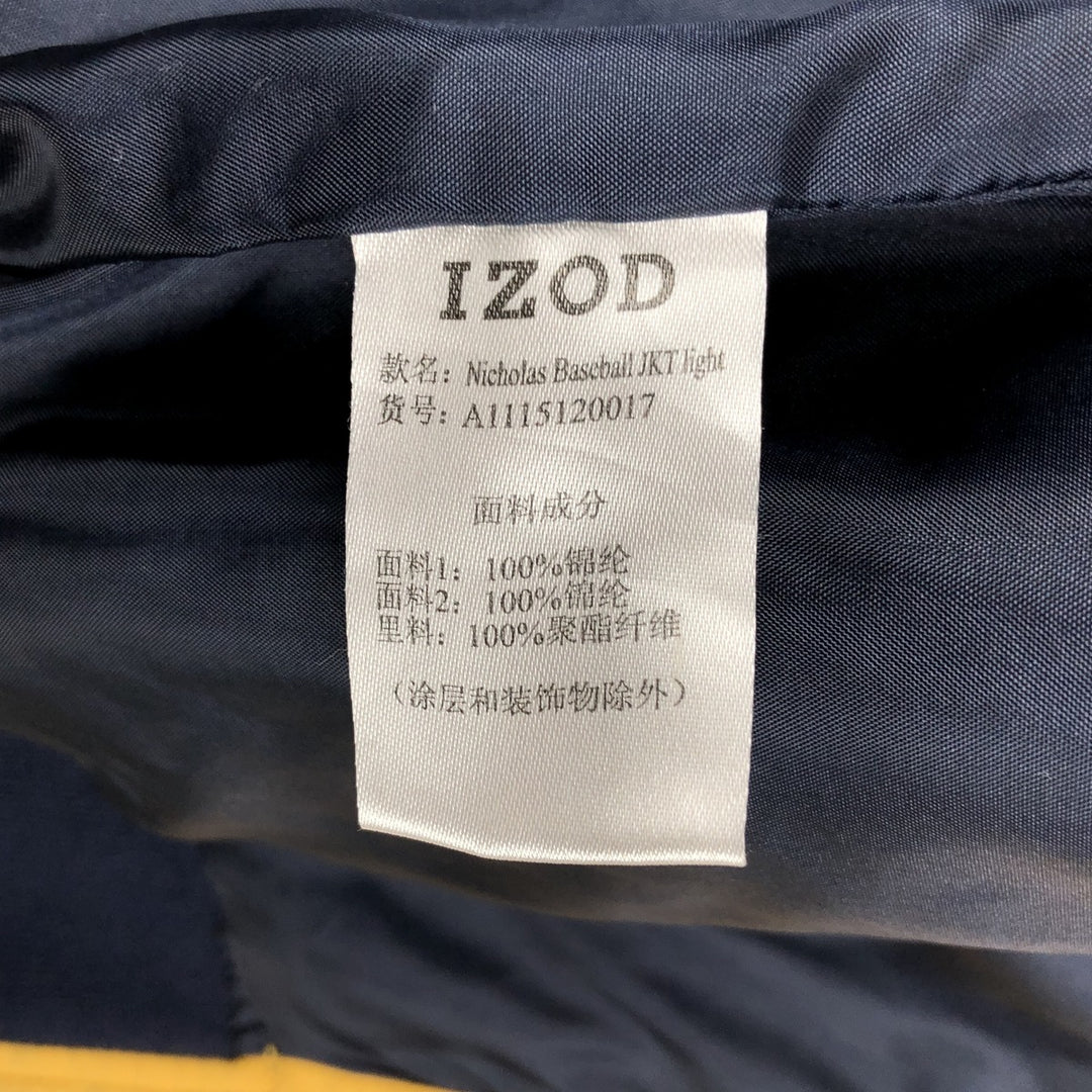 IZOD SLIM FIT Varsity Jacket Award Jacket Men's XL equivalent Nylon navy blue type Vintage Second Hand