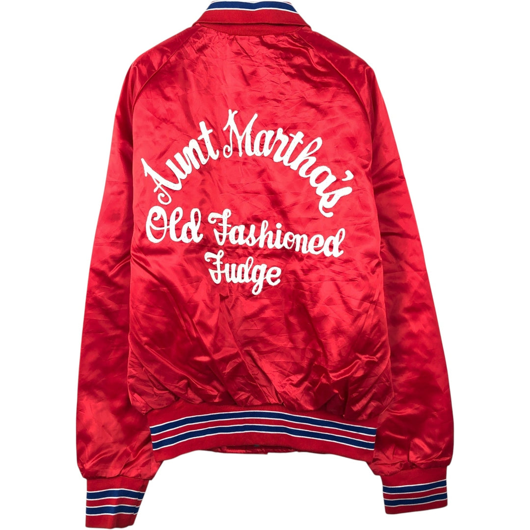 1970'S Aristo Jac varsity jacket/award jacket, made in USA, men's size M. Nylon red type Vintage Second Hand