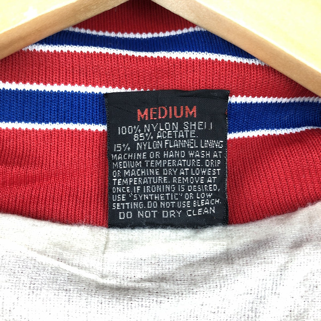 1970'S Aristo Jac varsity jacket/award jacket, made in USA, men's size M. Nylon red type Vintage Second Hand
