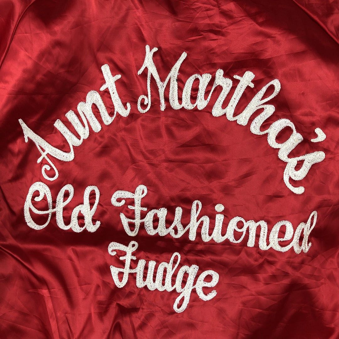 1970'S Aristo Jac varsity jacket/award jacket, made in USA, men's size M. Nylon red type Vintage Second Hand