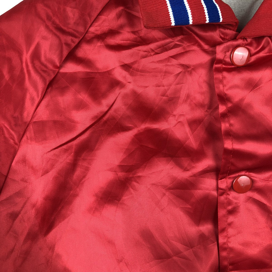 1970'S Aristo Jac varsity jacket/award jacket, made in USA, men's size M. Nylon red type Vintage Second Hand