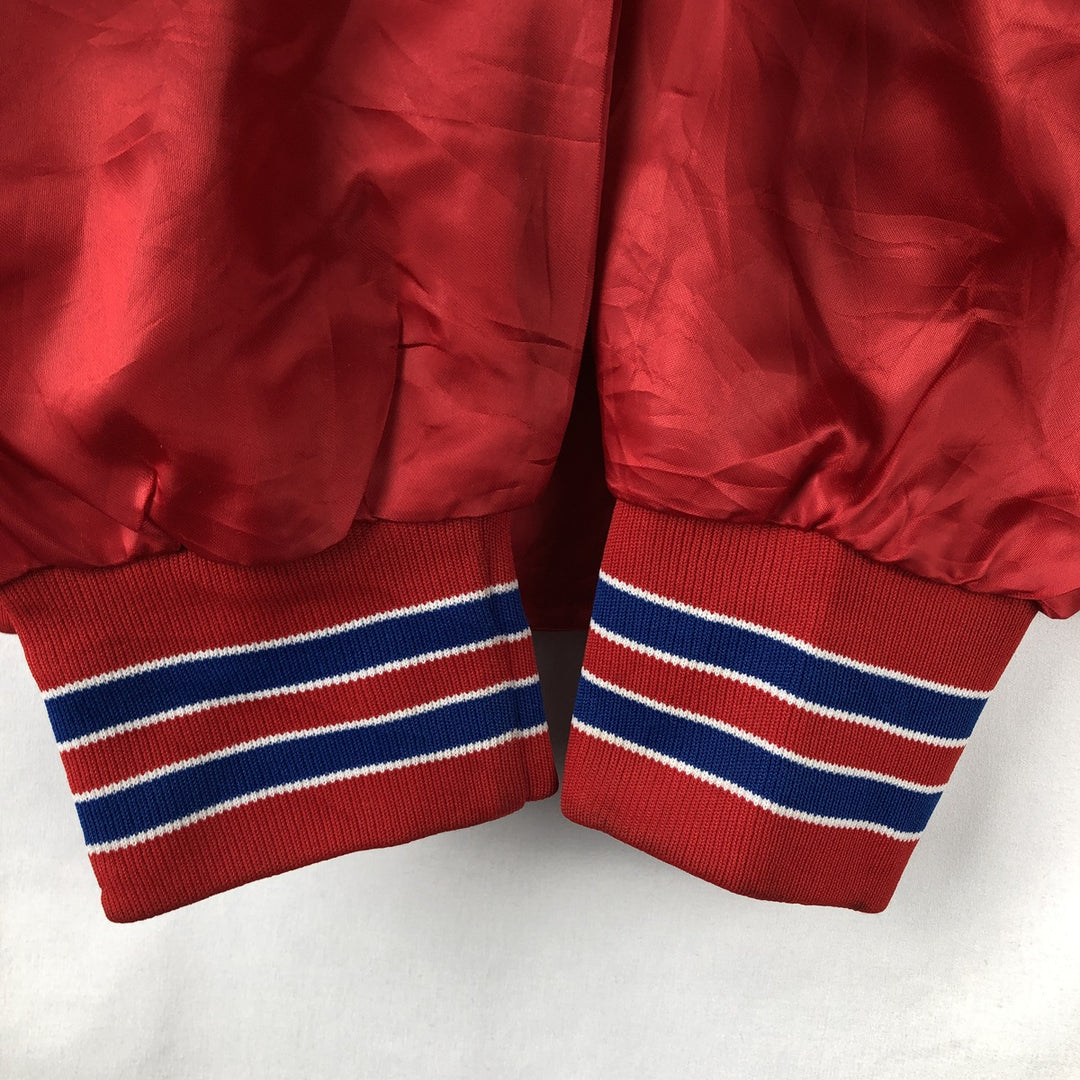 1970'S Aristo Jac varsity jacket/award jacket, made in USA, men's size M. Nylon red type Vintage Second Hand