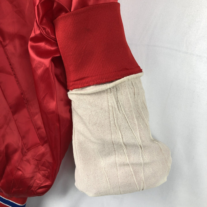 1970'S Aristo Jac varsity jacket/award jacket, made in USA, men's size M. Nylon red type Vintage Second Hand