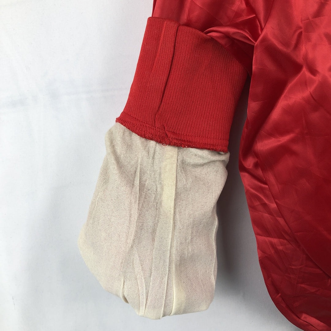 1970'S Aristo Jac varsity jacket/award jacket, made in USA, men's size M. Nylon red type Vintage Second Hand
