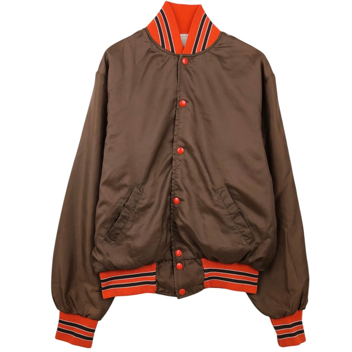 HOLLOWAY Nylon Stadium Jacket Award Jacket Varsity Jacket Made in USA Men's Size M Nylon brown type Vintage Second Hand
