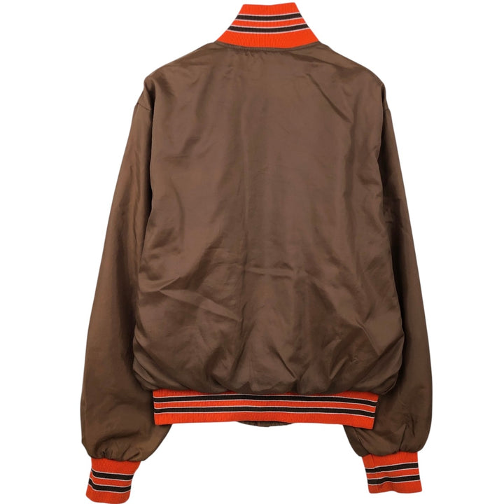 HOLLOWAY Nylon Stadium Jacket Award Jacket Varsity Jacket Made in USA Men's Size M Nylon brown type Vintage Second Hand
