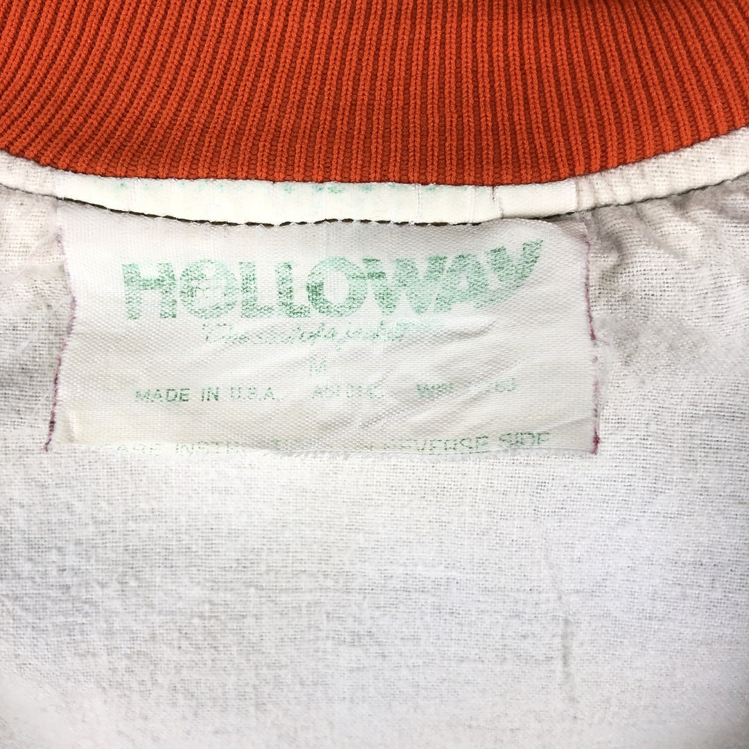 HOLLOWAY Nylon Stadium Jacket Award Jacket Varsity Jacket Made in USA Men's Size M Nylon brown type Vintage Second Hand