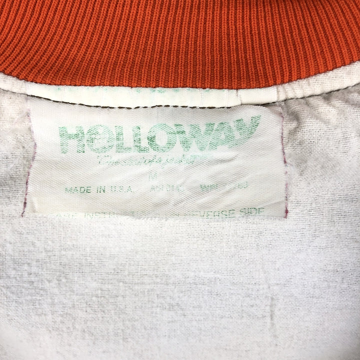 HOLLOWAY Nylon Stadium Jacket Award Jacket Varsity Jacket Made in USA Men's Size M Nylon brown type Vintage Second Hand