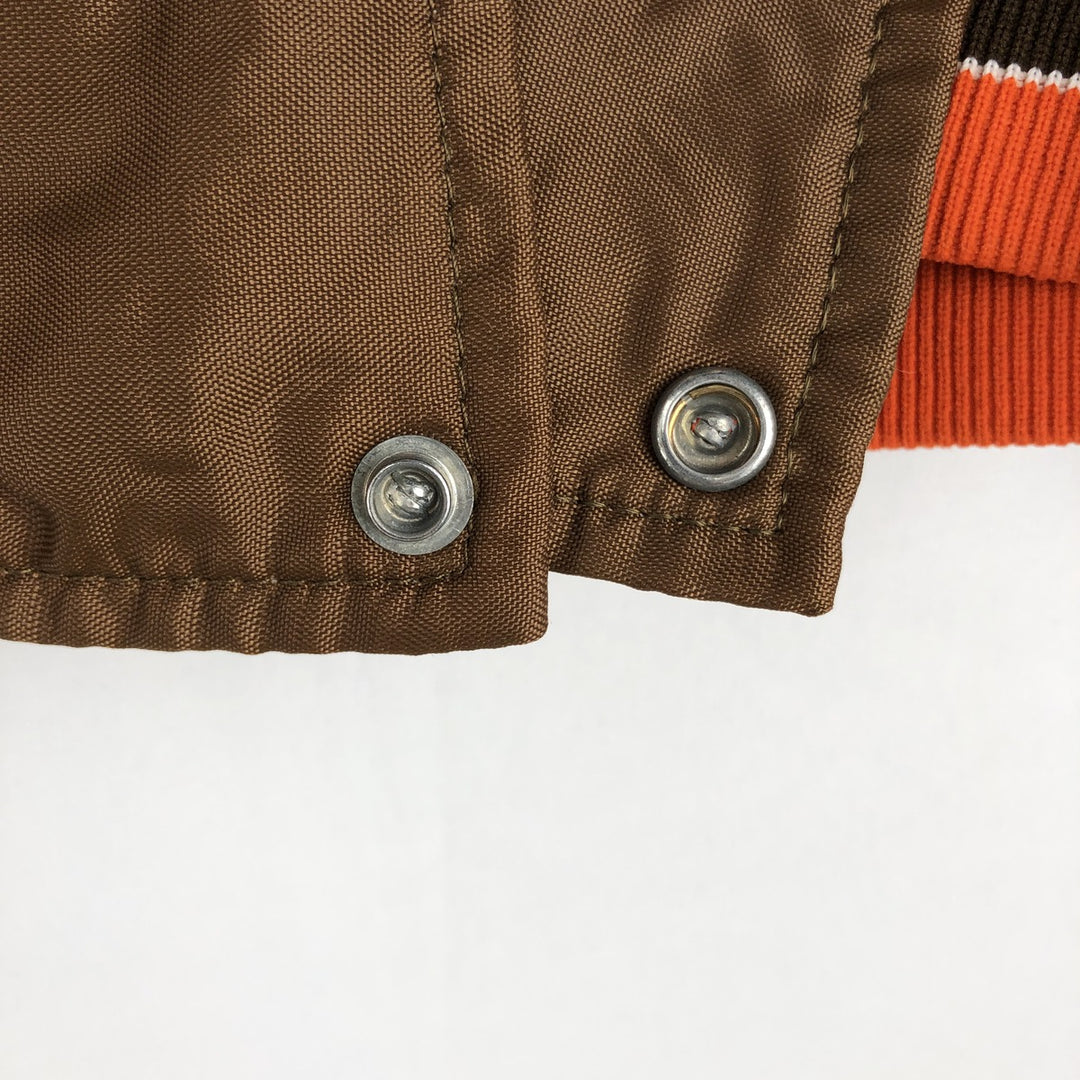 HOLLOWAY Nylon Stadium Jacket Award Jacket Varsity Jacket Made in USA Men's Size M Nylon brown type Vintage Second Hand