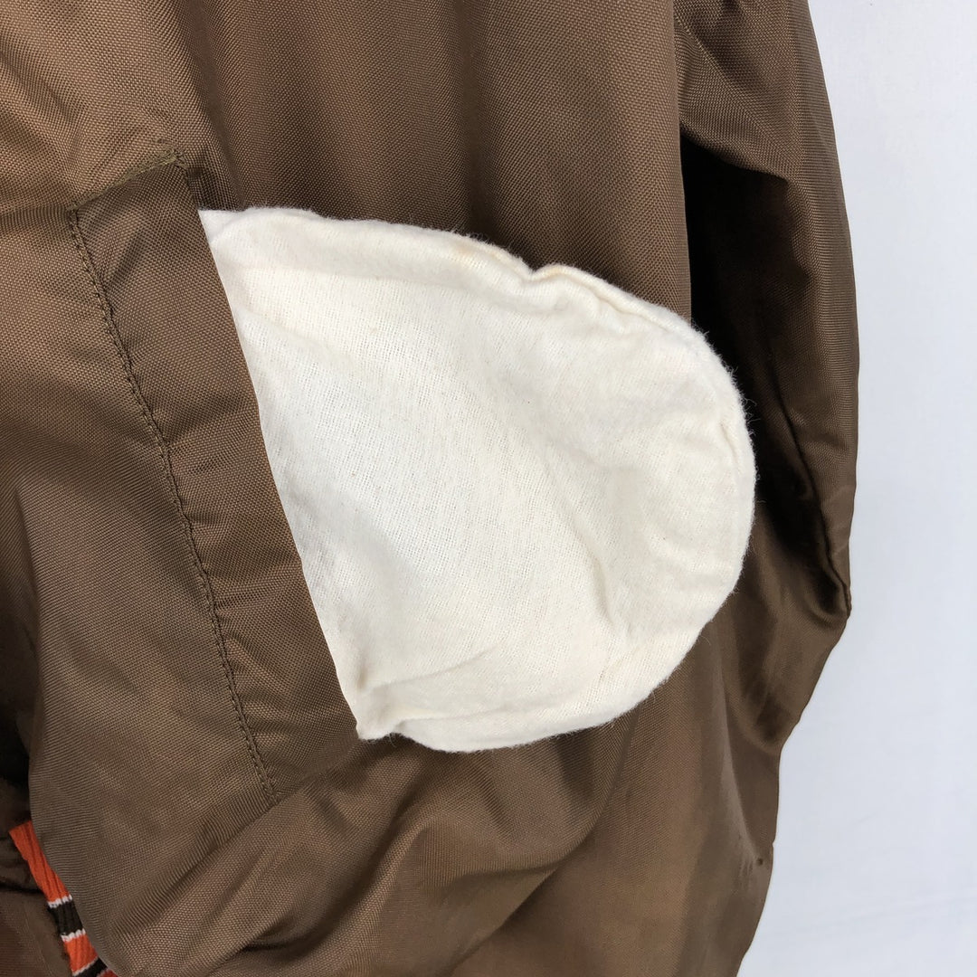 HOLLOWAY Nylon Stadium Jacket Award Jacket Varsity Jacket Made in USA Men's Size M Nylon brown type Vintage Second Hand