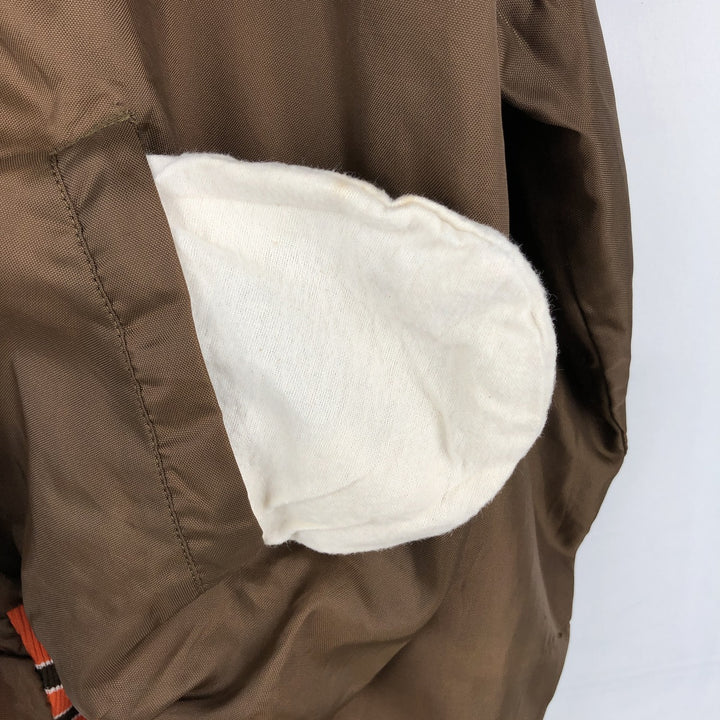 HOLLOWAY Nylon Stadium Jacket Award Jacket Varsity Jacket Made in USA Men's Size M Nylon brown type Vintage Second Hand
