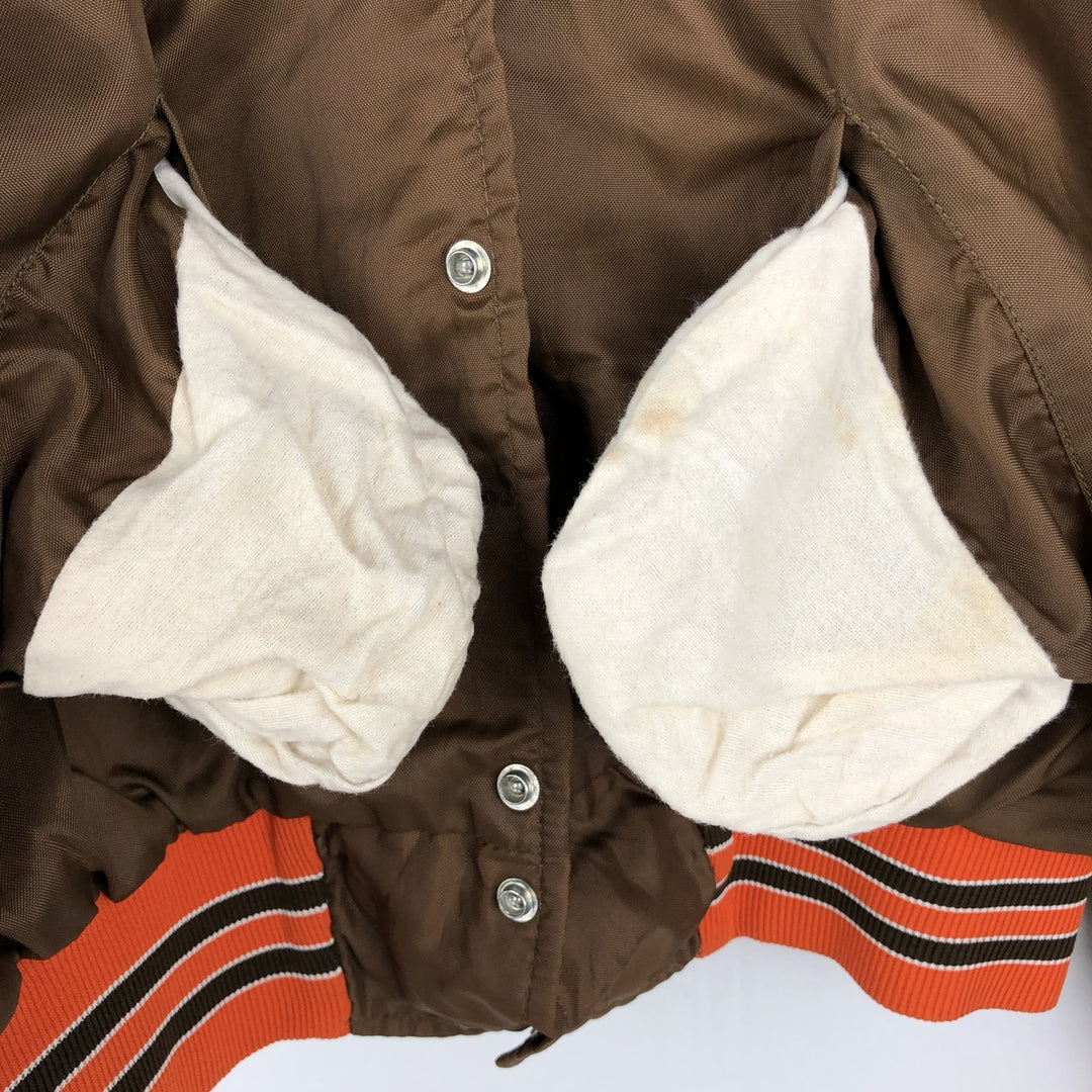 HOLLOWAY Nylon Stadium Jacket Award Jacket Varsity Jacket Made in USA Men's Size M Nylon brown type Vintage Second Hand