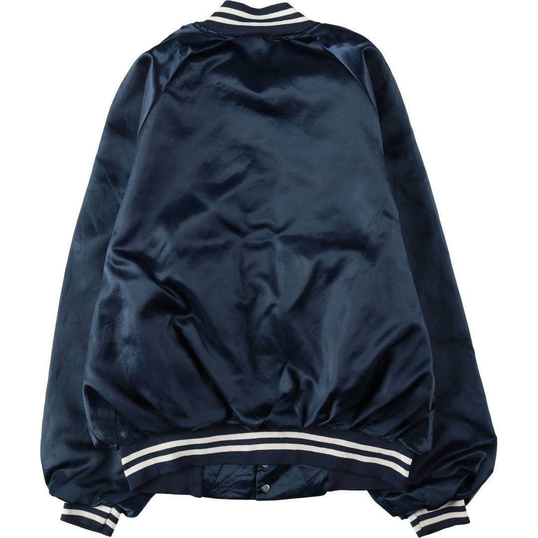 ~90'S Hartwell Nylon Varsity Jacket Award Jacket Made in USA Men's XL equivalent Vintage Nylon navy blue type Vintage Second Hand