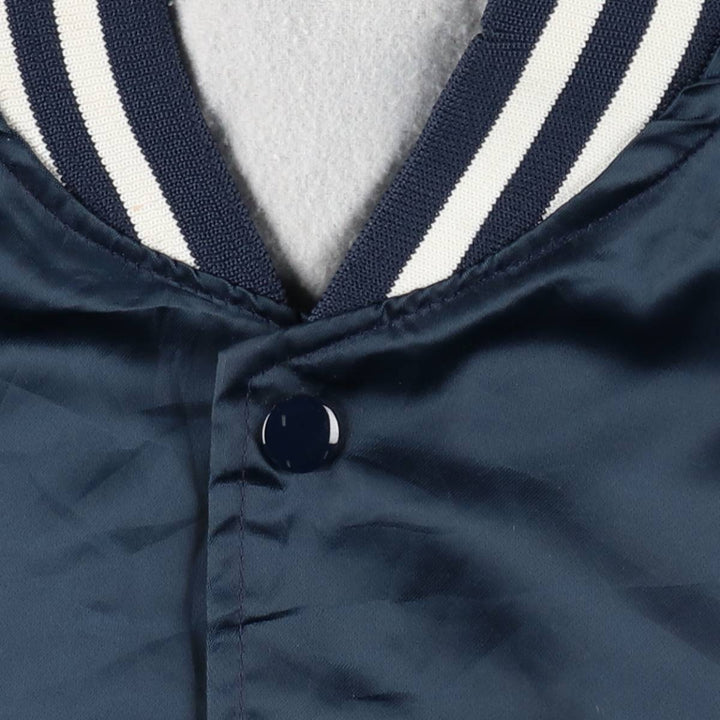~90'S Hartwell Nylon Varsity Jacket Award Jacket Made in USA Men's XL equivalent Vintage Nylon navy blue type Vintage Second Hand