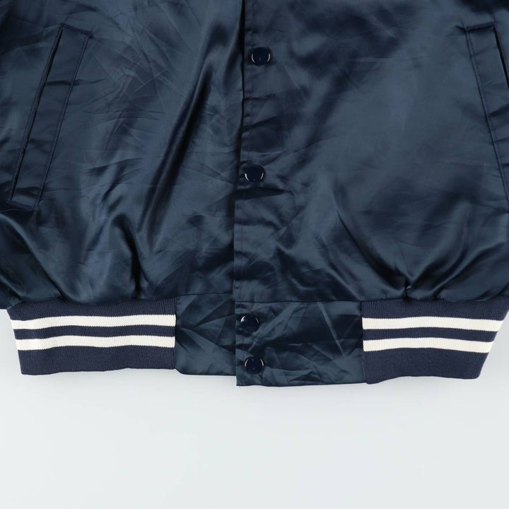 ~90'S Hartwell Nylon Varsity Jacket Award Jacket Made in USA Men's XL equivalent Vintage Nylon navy blue type Vintage Second Hand