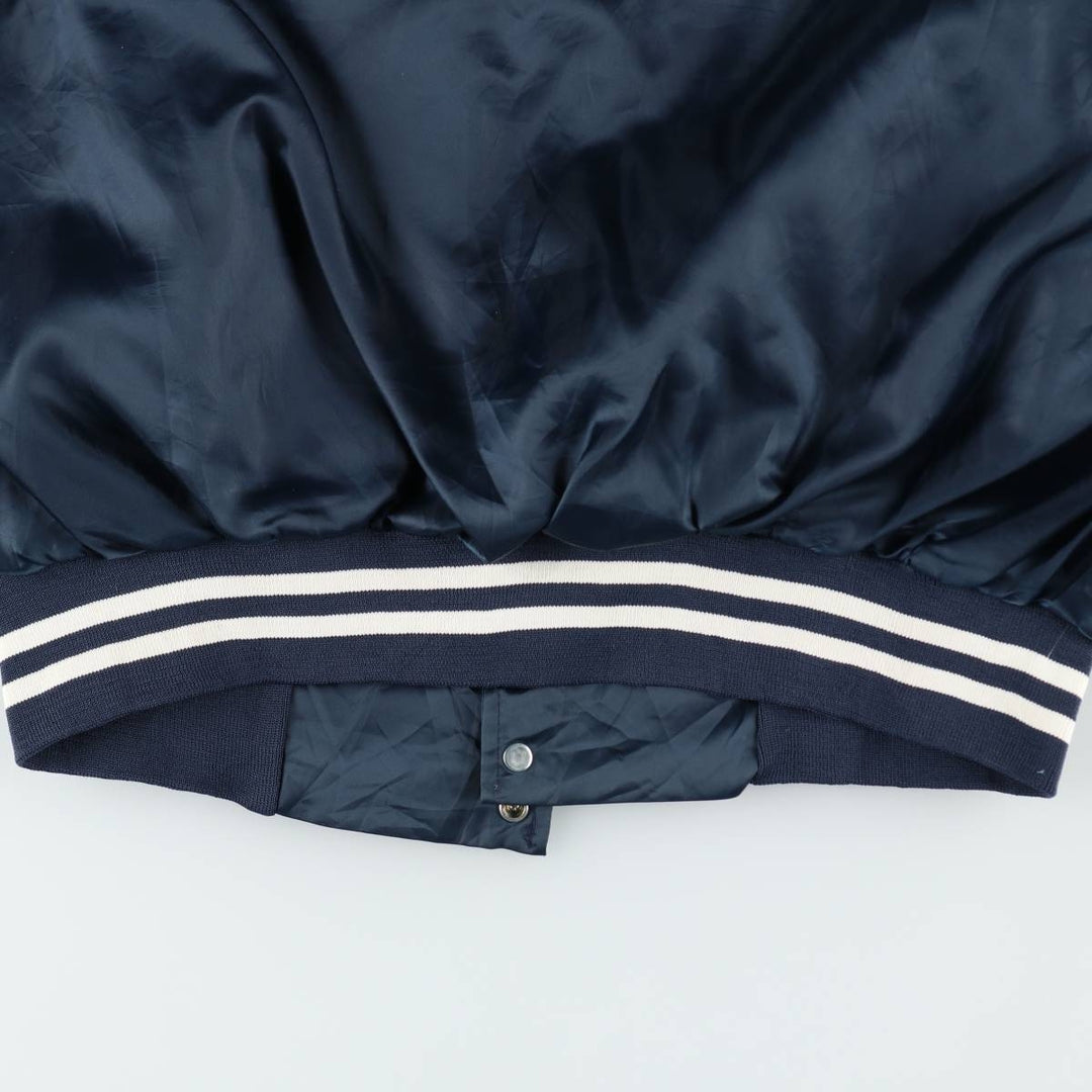 ~90'S Hartwell Nylon Varsity Jacket Award Jacket Made in USA Men's XL equivalent Vintage Nylon navy blue type Vintage Second Hand