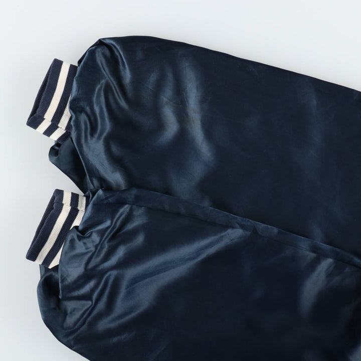 ~90'S Hartwell Nylon Varsity Jacket Award Jacket Made in USA Men's XL equivalent Vintage Nylon navy blue type Vintage Second Hand