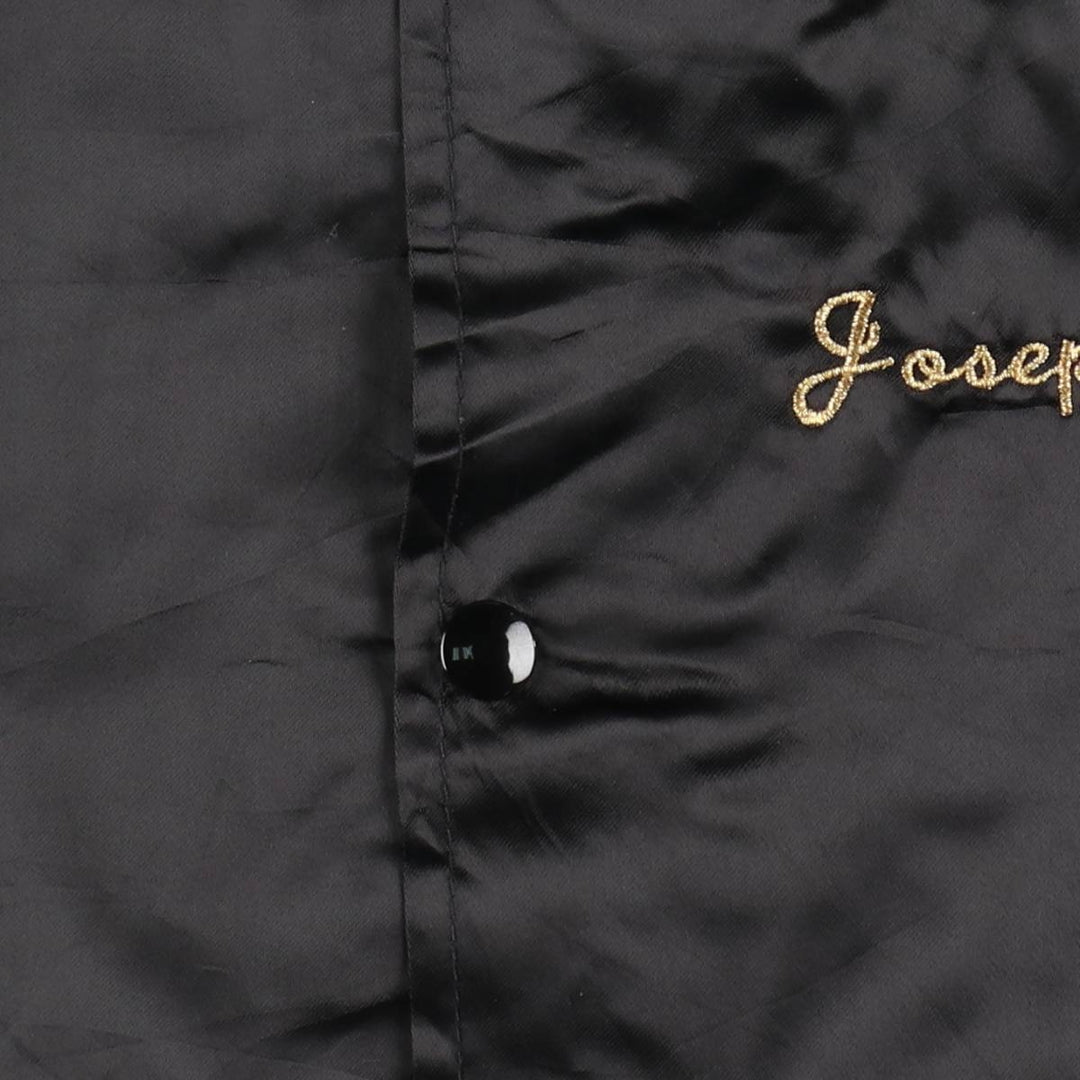 80s-90'S WestArk Nylon Stadium Jacket Award Jacket Varsity Jacket Made in USA Men's Size L Nylon black type Vintage Second Hand