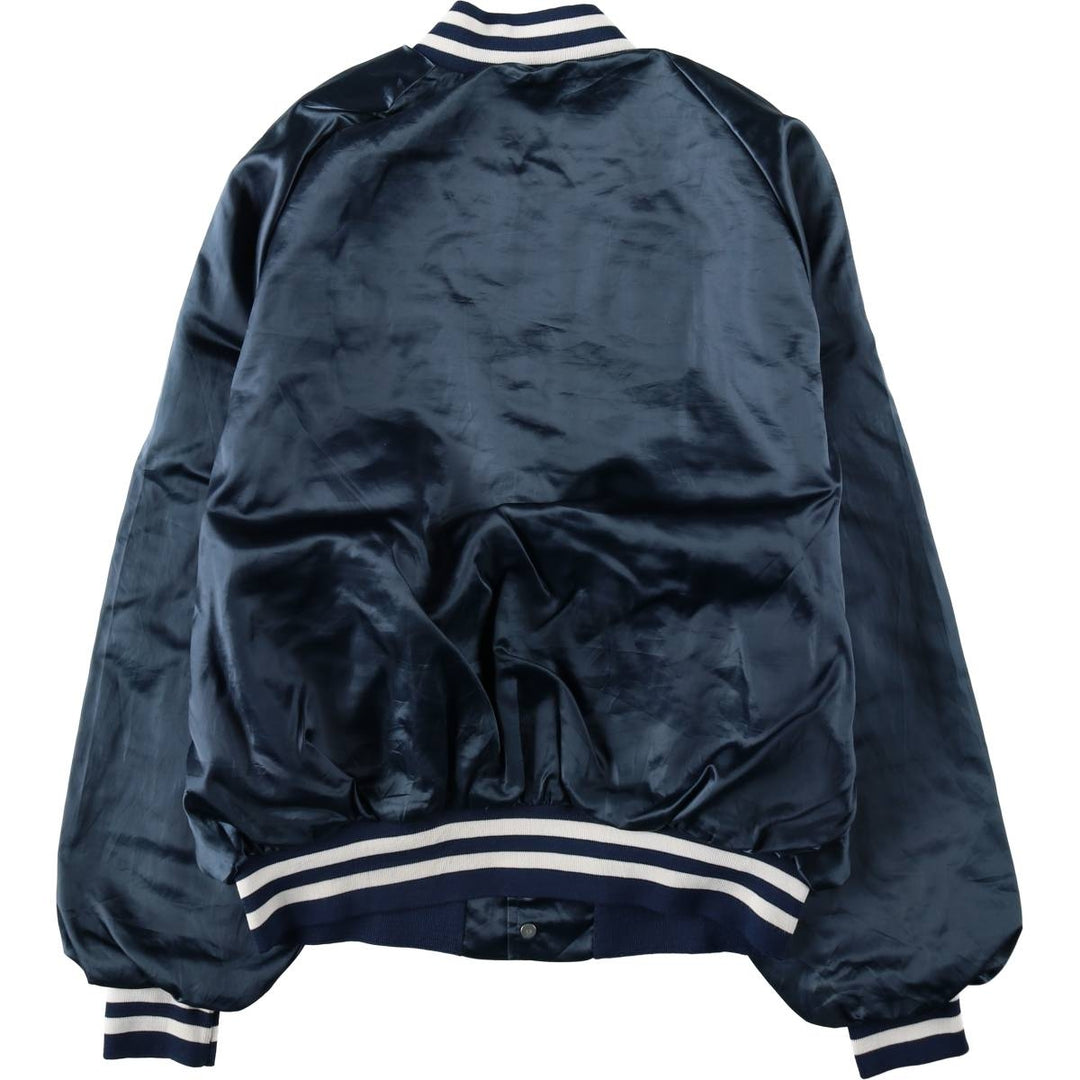 ~90'S King Louie Nylon Stadium Jacket Award Jacket Varsity Jacket Made in USA Men's XL equivalent Lightweight Nylon navy blue type Vintage Second Hand