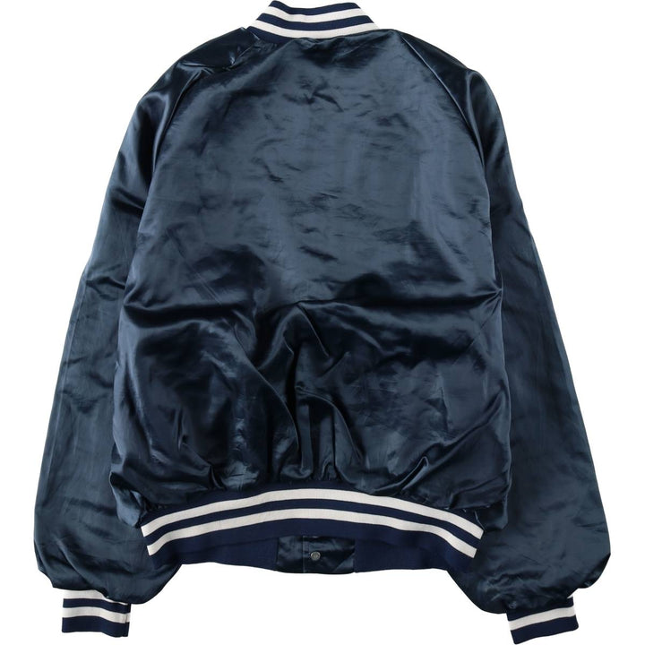 ~90'S King Louie Nylon Stadium Jacket Award Jacket Varsity Jacket Made in USA Men's XL equivalent Lightweight Nylon navy blue type Vintage Second Hand