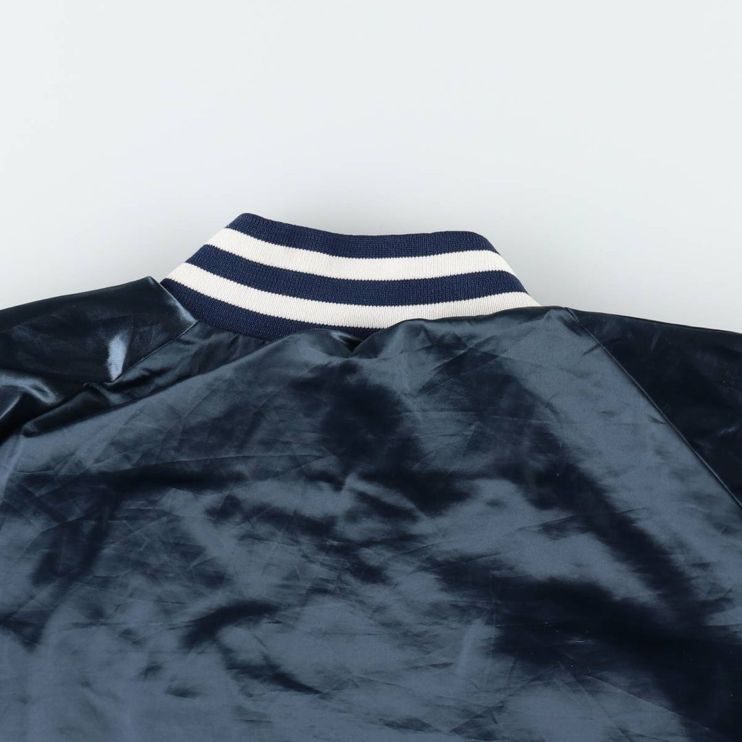 ~90'S King Louie Nylon Stadium Jacket Award Jacket Varsity Jacket Made in USA Men's XL equivalent Lightweight Nylon navy blue type Vintage Second Hand