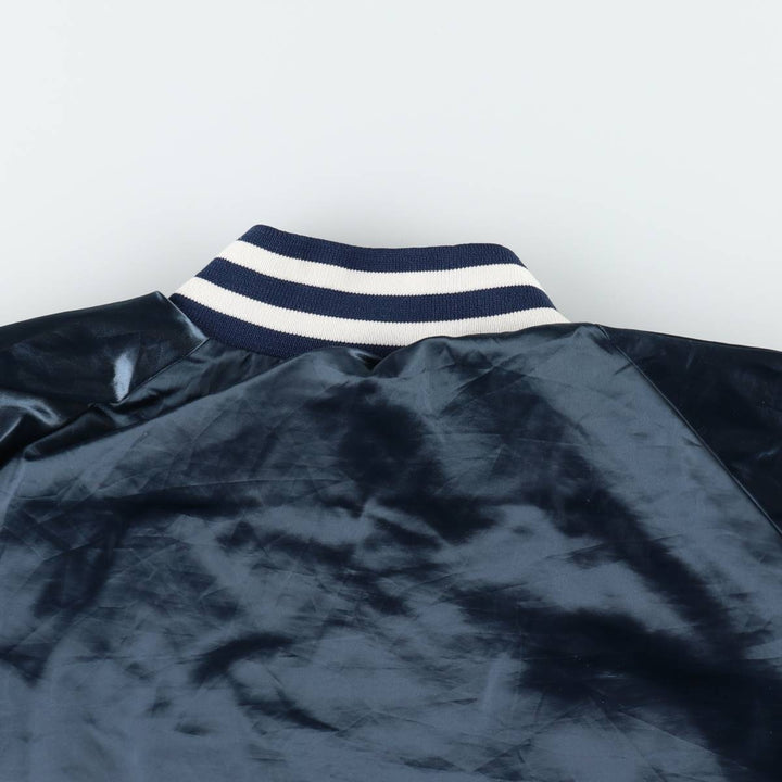 ~90'S King Louie Nylon Stadium Jacket Award Jacket Varsity Jacket Made in USA Men's XL equivalent Lightweight Nylon navy blue type Vintage Second Hand