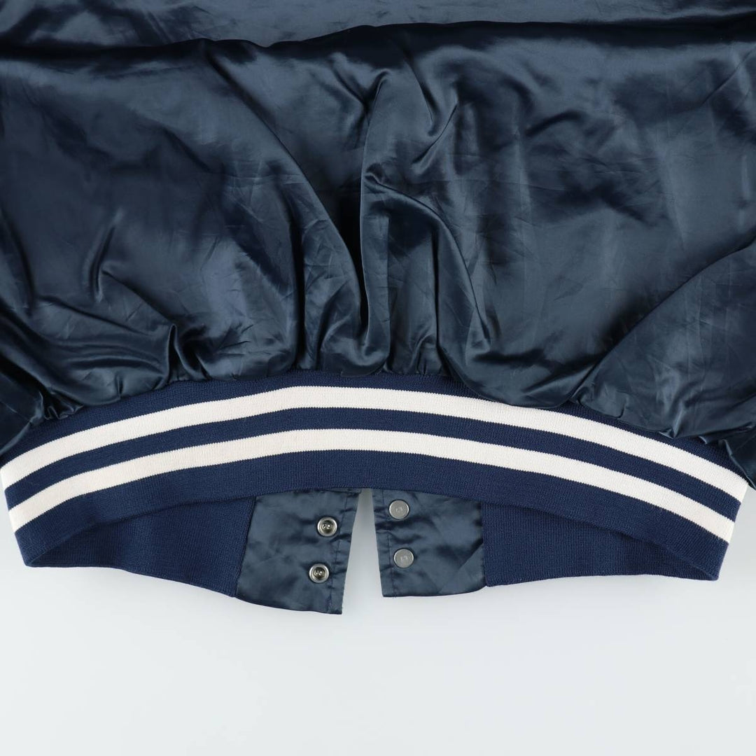 ~90'S King Louie Nylon Stadium Jacket Award Jacket Varsity Jacket Made in USA Men's XL equivalent Lightweight Nylon navy blue type Vintage Second Hand