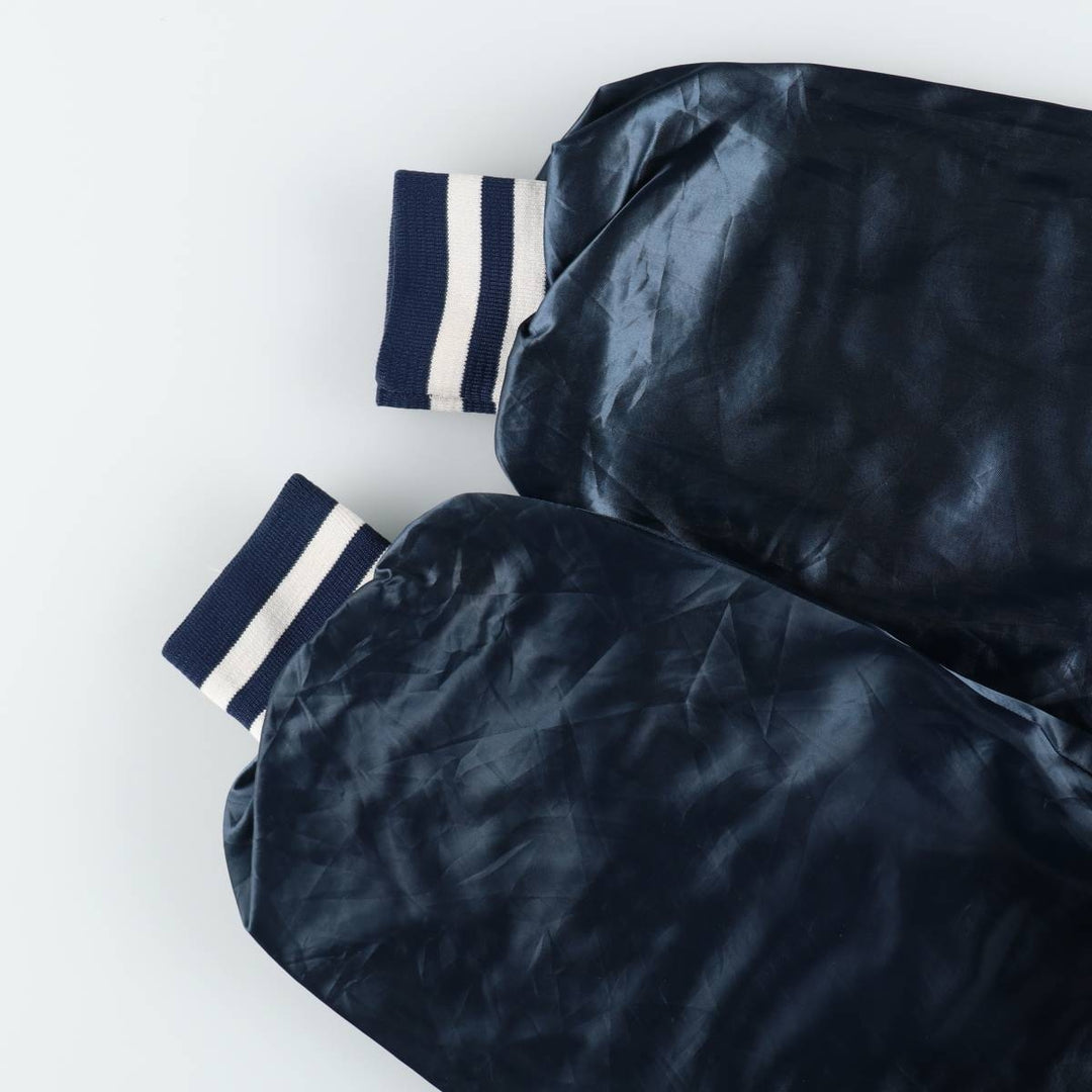 ~90'S King Louie Nylon Stadium Jacket Award Jacket Varsity Jacket Made in USA Men's XL equivalent Lightweight Nylon navy blue type Vintage Second Hand