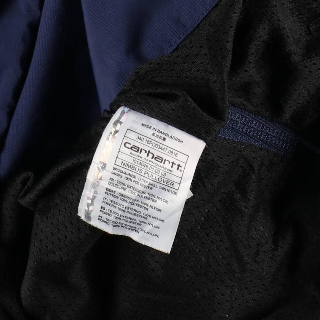 Carhartt WORK IN PROGRESS Nimbus Pullover Half-Zip Anorak Parka (Men's Size M) Nylon navy blue type Vintage Second Hand