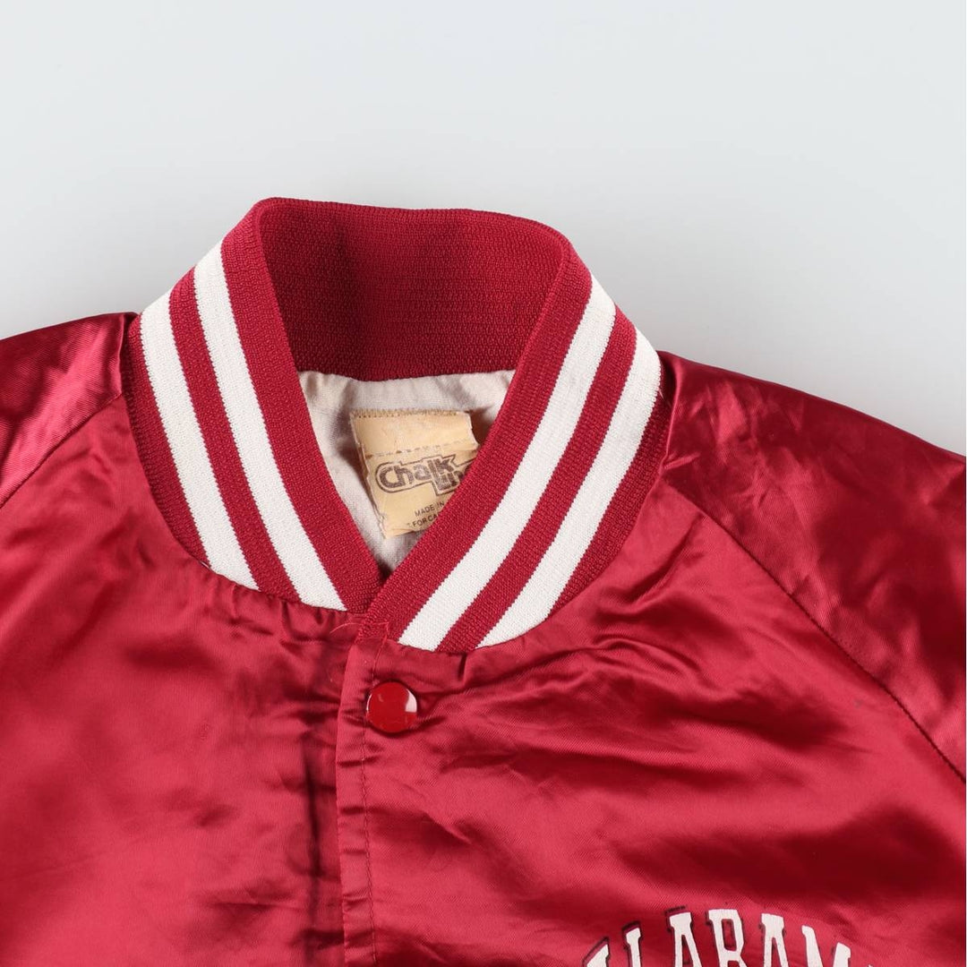 ~90'S Chalk Line Nylon Stadium Jacket Award Jacket Varsity Jacket Made in USA Men's Size M Nylon red type Vintage Second Hand