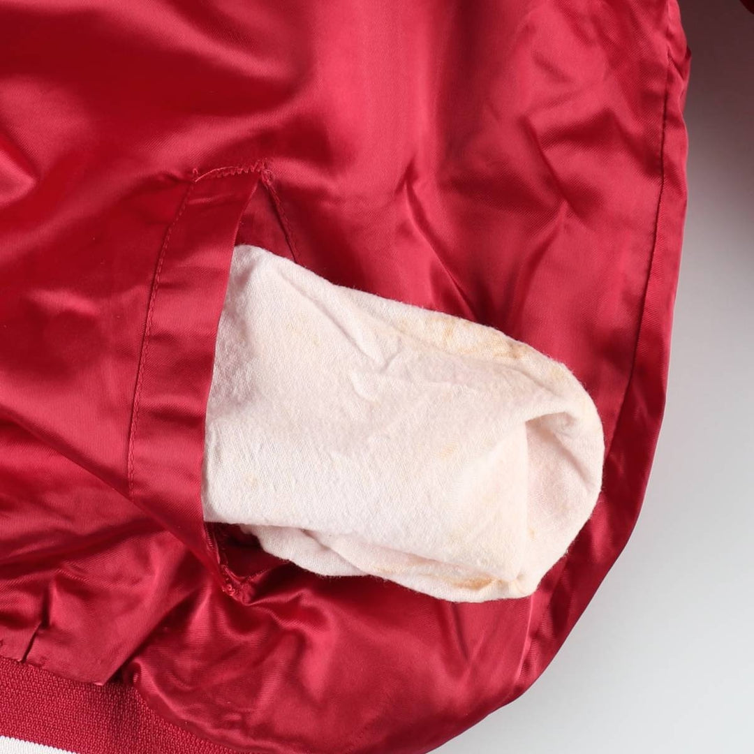 ~90'S Chalk Line Nylon Stadium Jacket Award Jacket Varsity Jacket Made in USA Men's Size M Nylon red type Vintage Second Hand