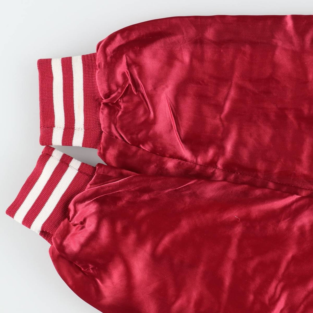 ~90'S Chalk Line Nylon Stadium Jacket Award Jacket Varsity Jacket Made in USA Men's Size M Nylon red type Vintage Second Hand