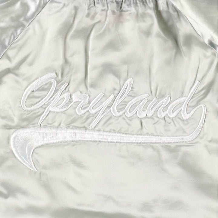 ACTIVE GENERATION Varsity Jacket Award Jacket Made in USA Men's Size L (approx.) unclear gray type Vintage Second Hand
