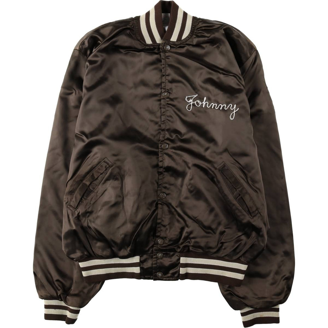 ~90'S Richard A. Leslie Birdie Varsity Jacket Award Jacket Made in USA Men's Size L unclear brown type Vintage Second Hand