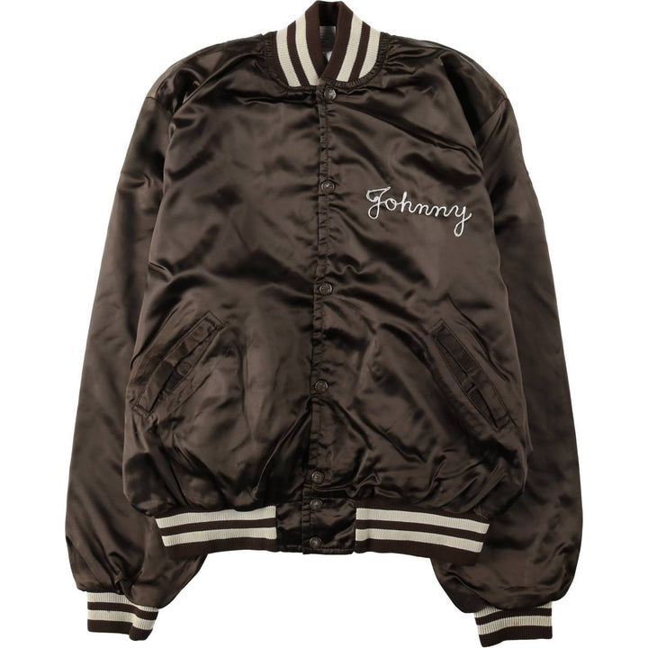 ~90'S Richard A. Leslie Birdie Varsity Jacket Award Jacket Made in USA Men's Size L unclear brown type Vintage Second Hand