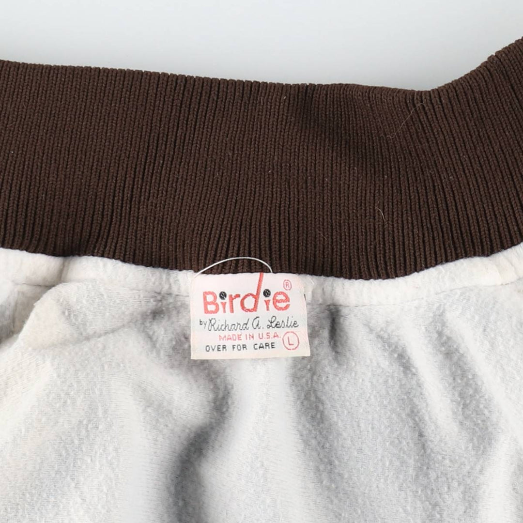 ~90'S Richard A. Leslie Birdie Varsity Jacket Award Jacket Made in USA Men's Size L unclear brown type Vintage Second Hand
