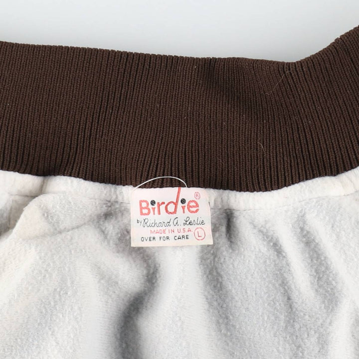 ~90'S Richard A. Leslie Birdie Varsity Jacket Award Jacket Made in USA Men's Size L unclear brown type Vintage Second Hand