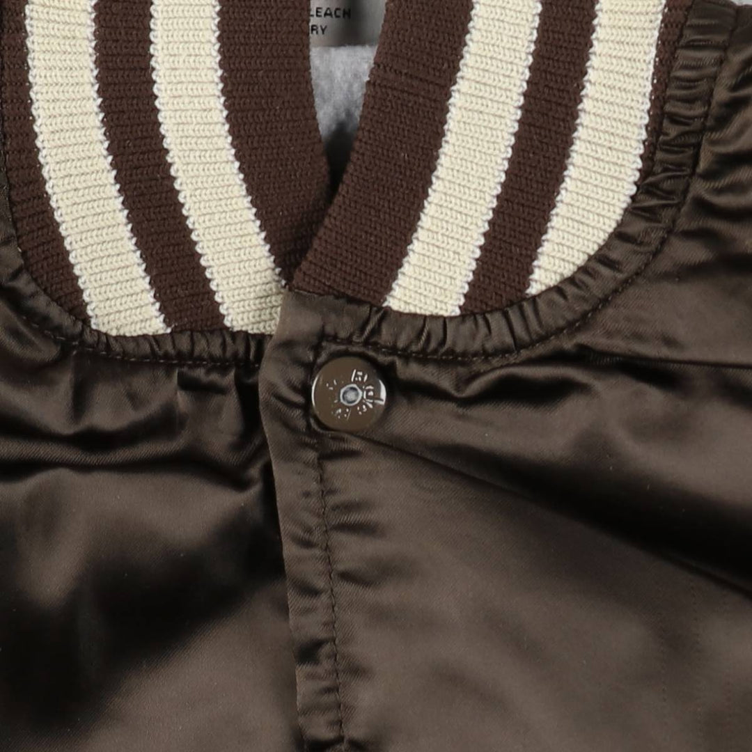 ~90'S Richard A. Leslie Birdie Varsity Jacket Award Jacket Made in USA Men's Size L unclear brown type Vintage Second Hand