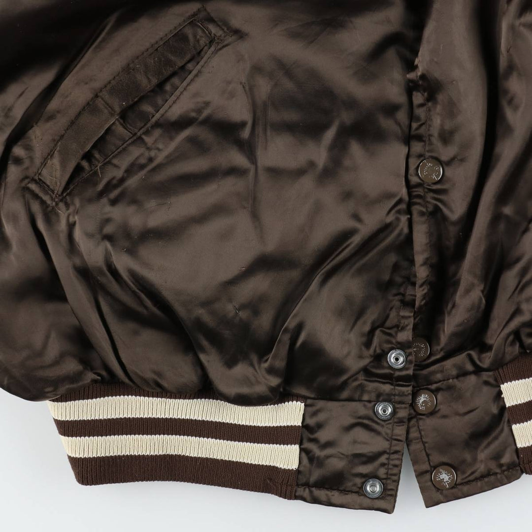 ~90'S Richard A. Leslie Birdie Varsity Jacket Award Jacket Made in USA Men's Size L unclear brown type Vintage Second Hand