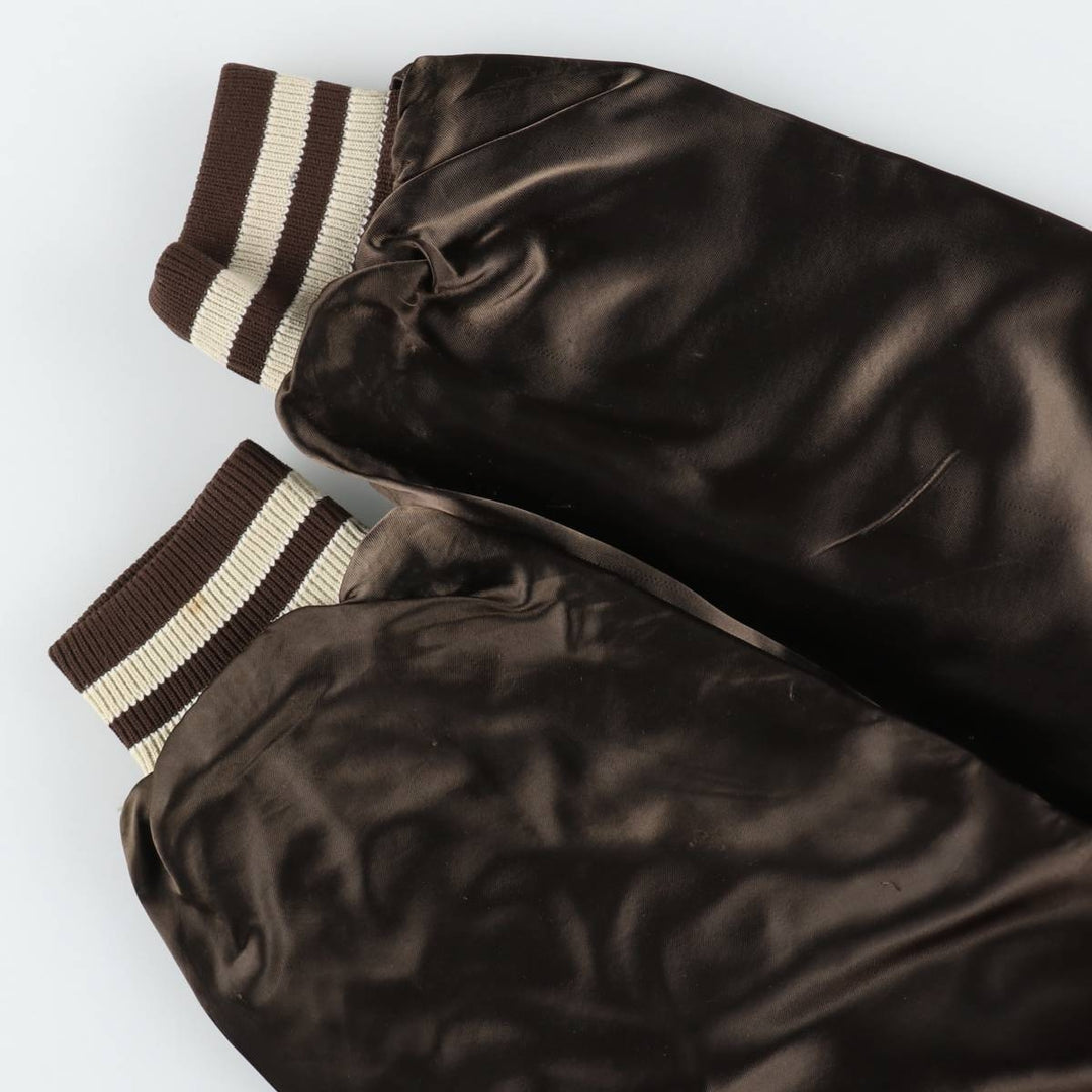 ~90'S Richard A. Leslie Birdie Varsity Jacket Award Jacket Made in USA Men's Size L unclear brown type Vintage Second Hand