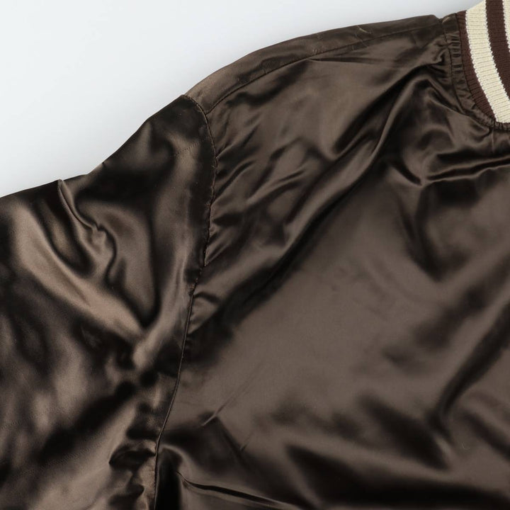~90'S Richard A. Leslie Birdie Varsity Jacket Award Jacket Made in USA Men's Size L unclear brown type Vintage Second Hand