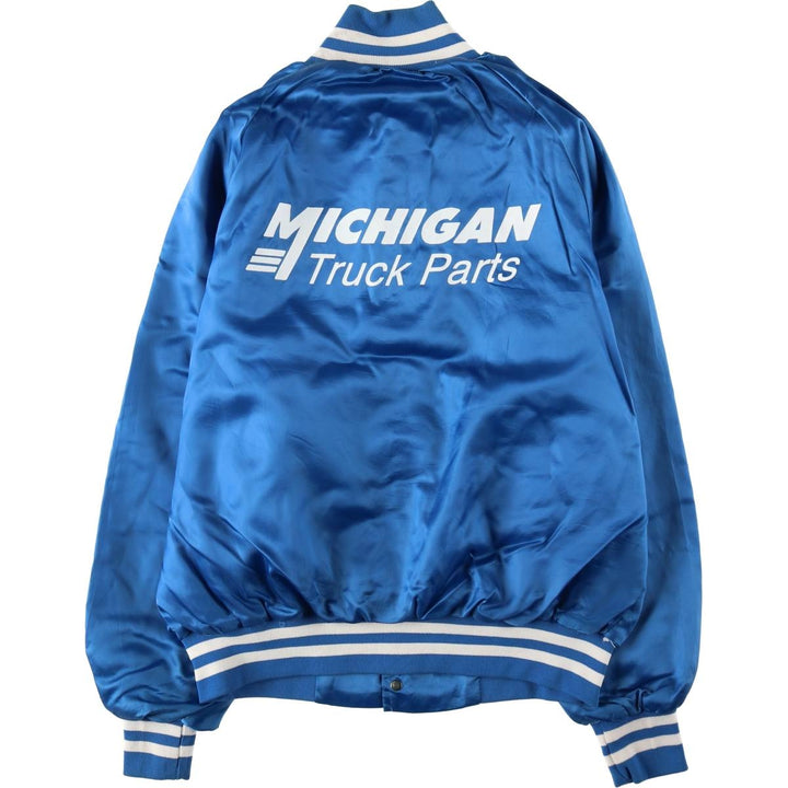 80s-90'S WestArk Nylon Stadium Jacket Award Jacket Varsity Jacket Made in USA Men's Size L Nylon blue type Vintage Second Hand