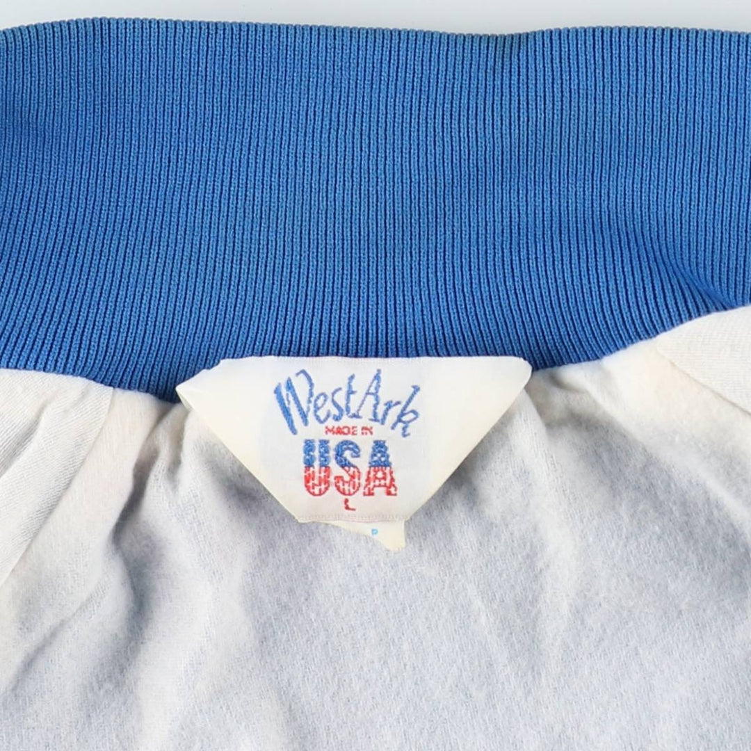 80s-90'S WestArk Nylon Stadium Jacket Award Jacket Varsity Jacket Made in USA Men's Size L Nylon blue type Vintage Second Hand