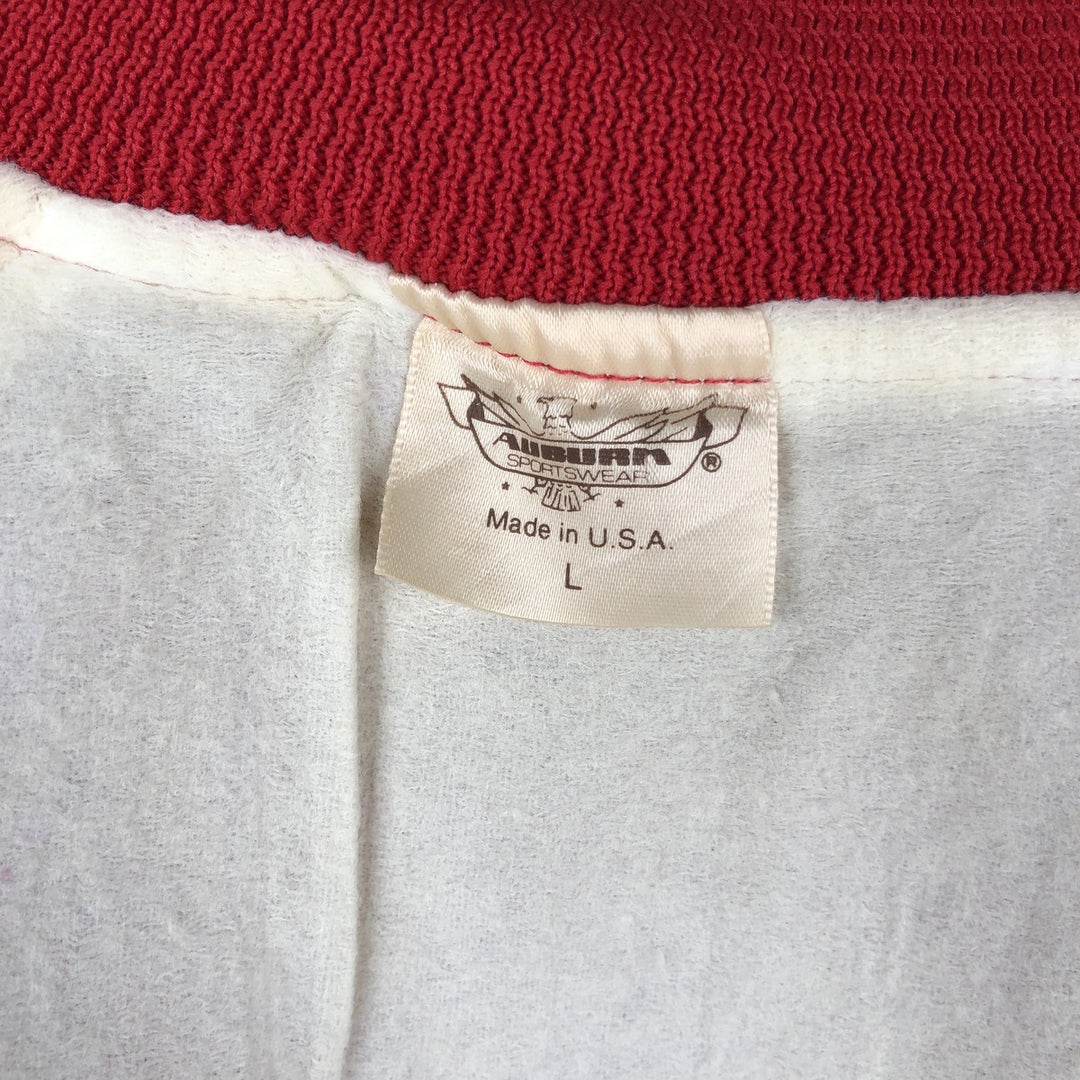 Auburn Sportswear USMC Nylon Stadium Jacket Award Jacket Varsity Jacket Made in USA Men's Size L Nylon red type Vintage Second Hand