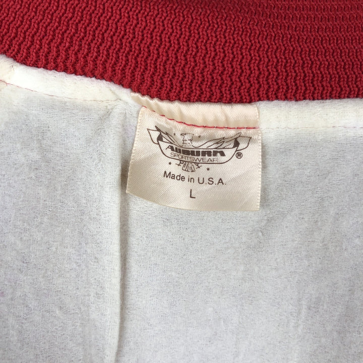Auburn Sportswear USMC Nylon Stadium Jacket Award Jacket Varsity Jacket Made in USA Men's Size L Nylon red type Vintage Second Hand