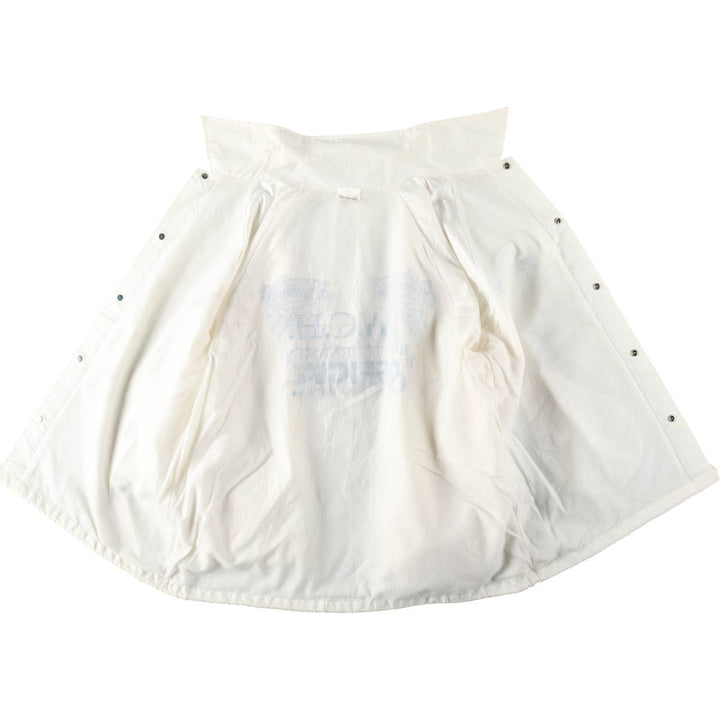 80s-90'S AUBURN fish print coach jacket, made in USA, men's size XL equivalent, vintage. Nylon ivory Vintage Second Hand
