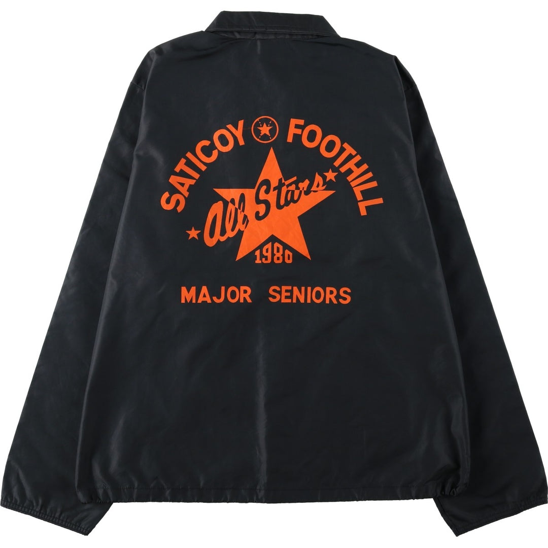 80s-90'S Richard A. Leslie Birdie Back Print Coach Jacket, Made in USA, Men's XL (approx.) Vintage unclear black type Vintage Second Hand